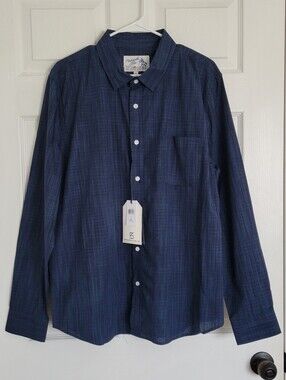 Panhandle Slim Navy Plaid Long-Sleeve Button Up Shirt